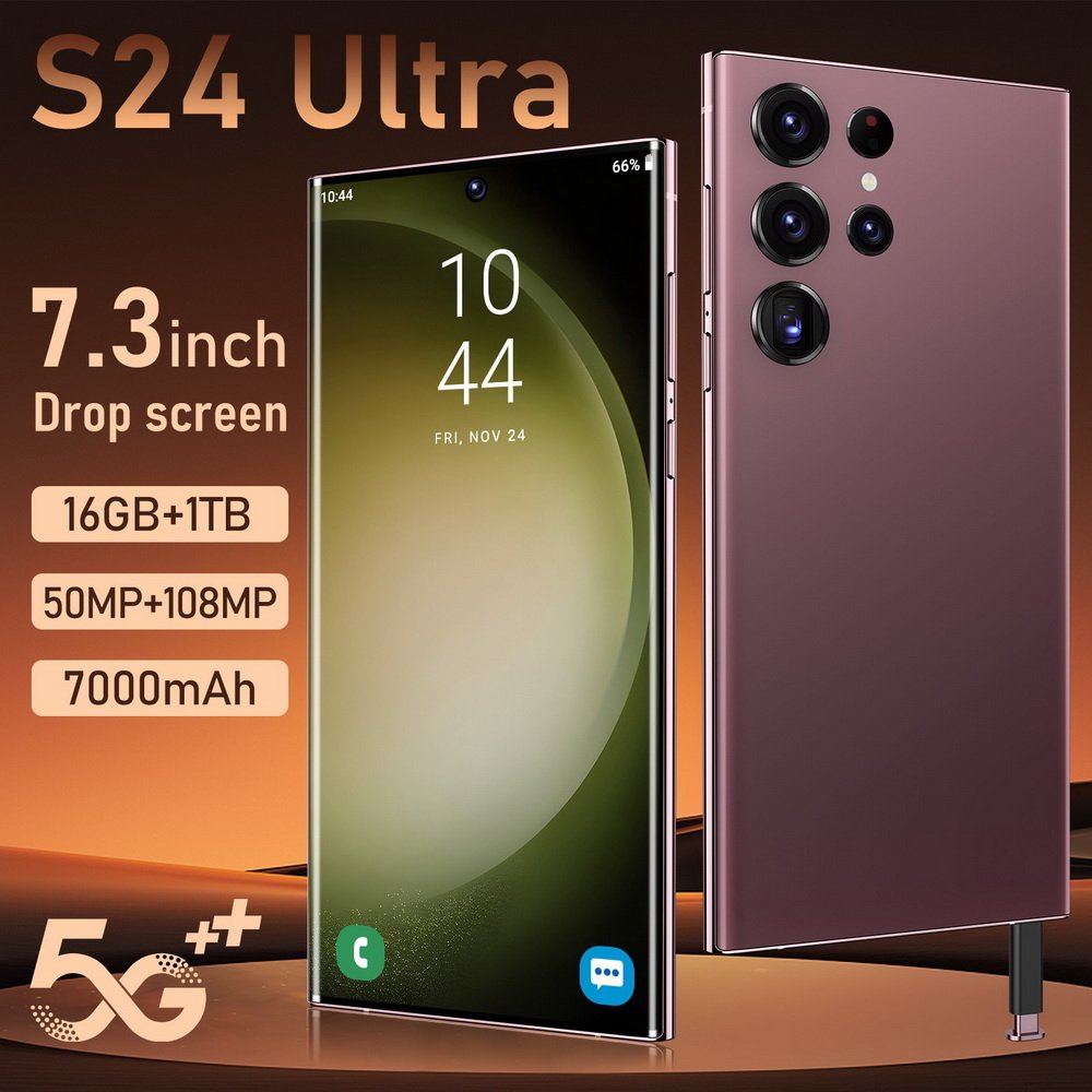 2024 Hot Selling Fashion 5G Smart Phone Built-in S Pen Facial Recognition Fingerprints Unlocking Mobile Phone
